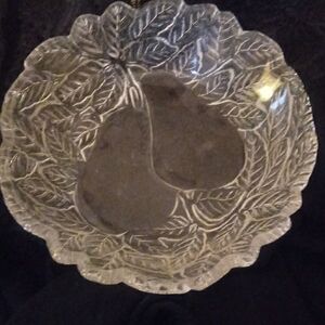 Cut glass pear deco bowl